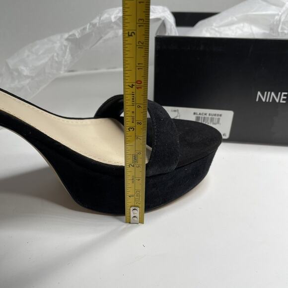 Nine West Rebeka Black Suede Platform Ankle Strap Heels NIB Size 11 - Picture 8 of 9
